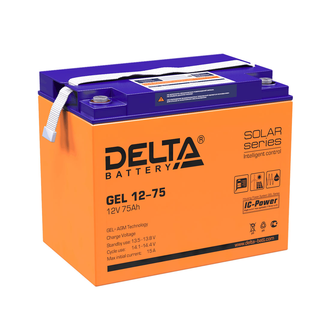 Аккумулятор Delta GEL 12-75 Аккумулятор Delta GEL 12-75