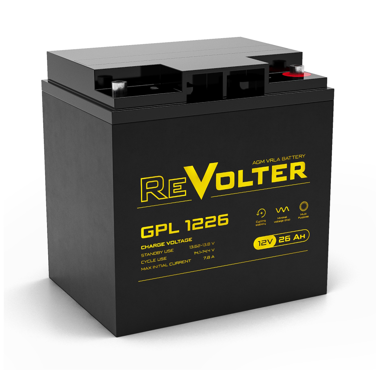 Аккумулятор ReVolter GPL 1226 (12В | 26Ач) Аккумулятор ReVolter GPL 1226 (12В | 26Ач)