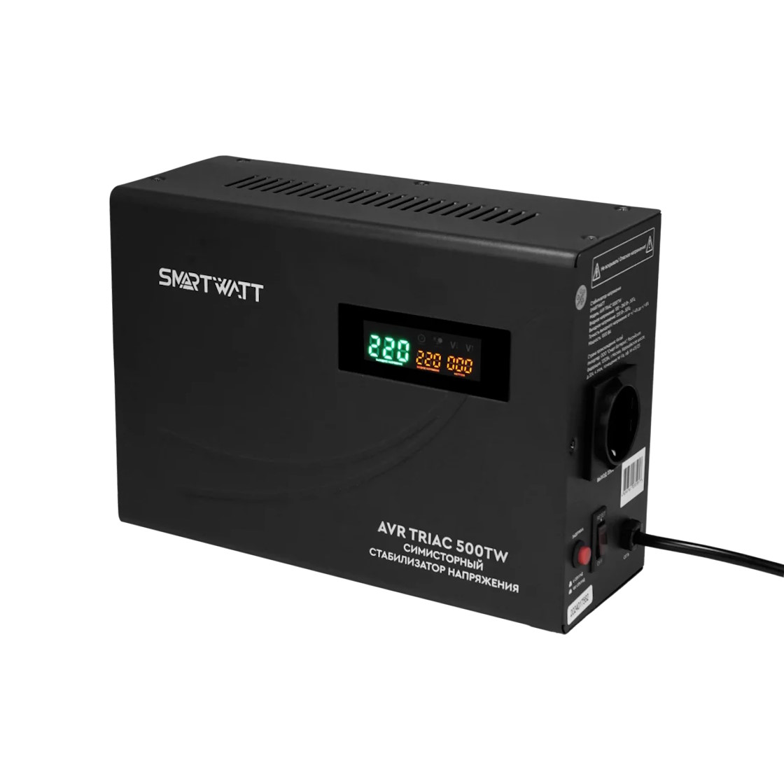 Стабилизатор напряжения для сплит-систем SMARTWATT AVR TRIAC 500 Вт Стабилизатор напряжения для сплит-систем SMARTWATT AVR TRIAC 500 Вт