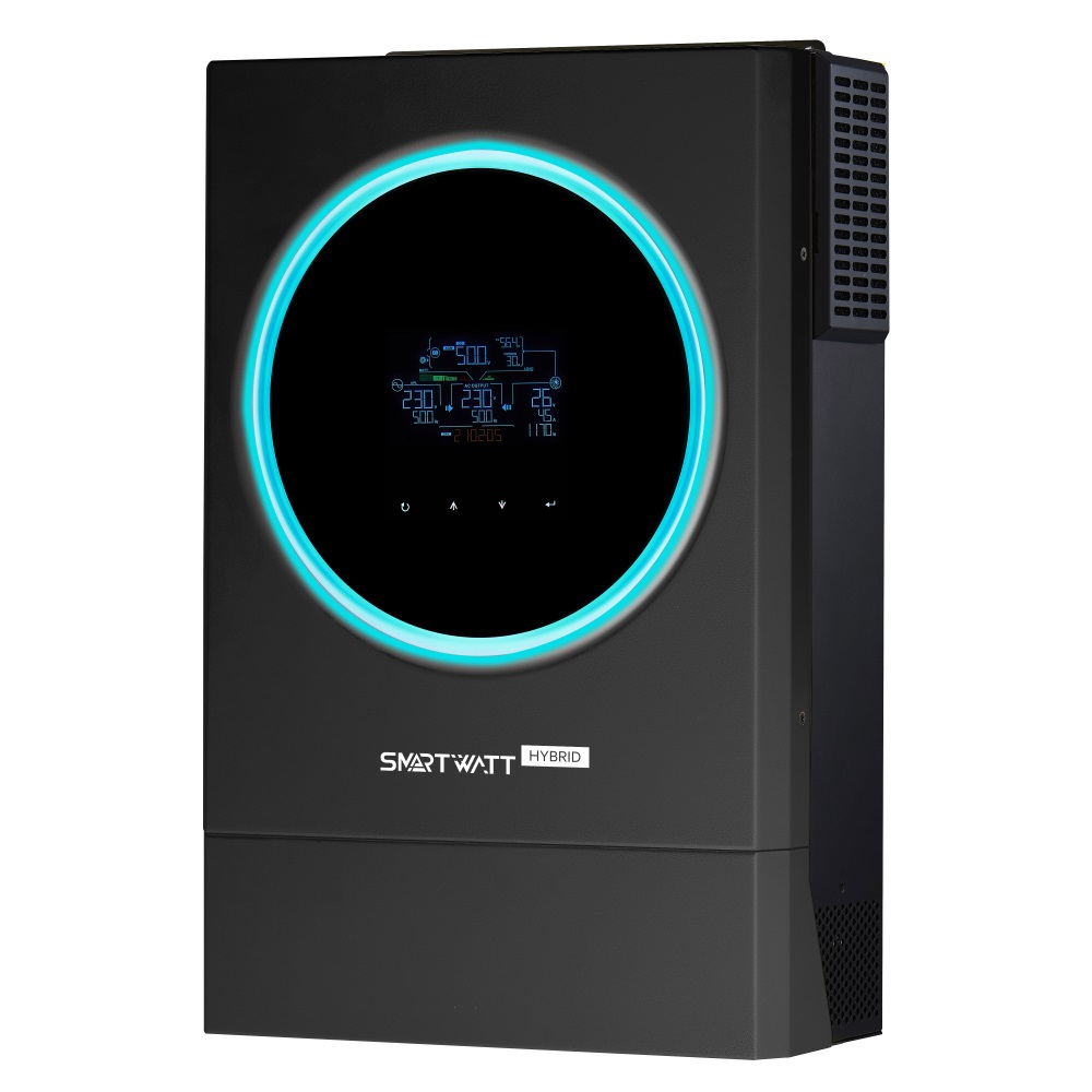 Гибридный солнечный инвертор SmartWatt HYBRID 5.6K 48V 120А MPPT Гибридный солнечный инвертор SmartWatt HYBRID 5.6K 48V 120А MPPT