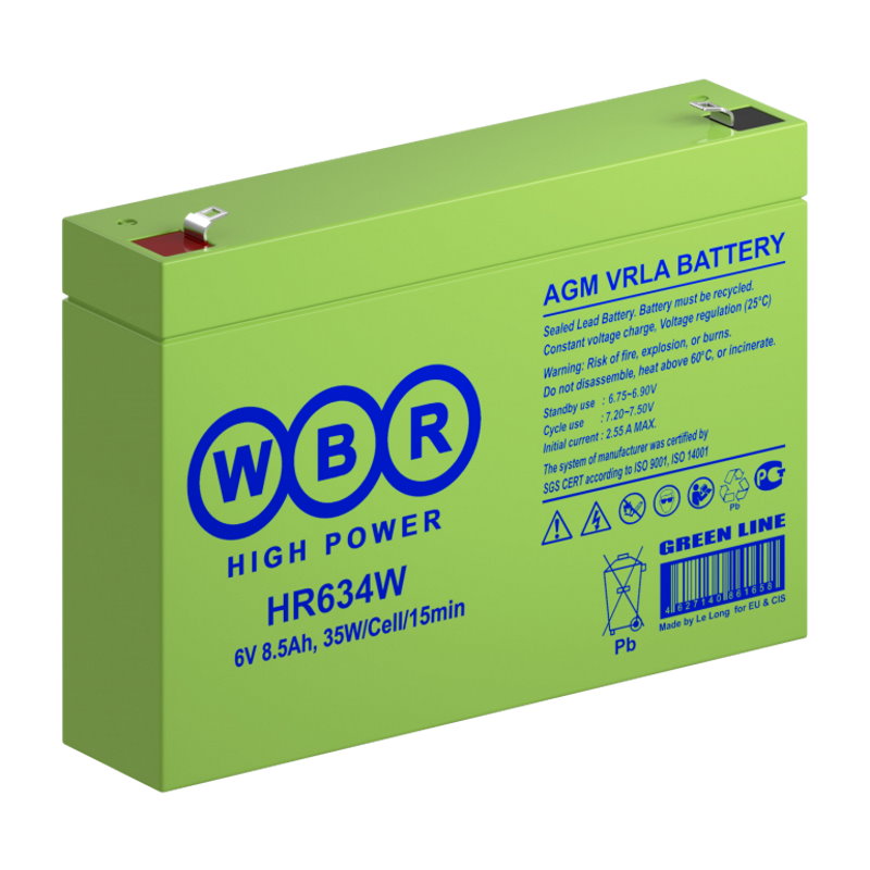 Аккумулятор WBR HR634W (6В | 9Ач) Аккумулятор WBR HR634W (6В | 9Ач)
